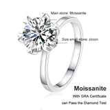 0.5ct-2ct Moissanite Engagement Wedding Diamond Solitaire Rings for Women 925 Sterling Silver Luxury Fine Jewellery