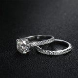 Marvelous D Colour VVS118K White Gold Plated Sterling Silver All Moissanite Row Rings Set For Women Fine Jewellery