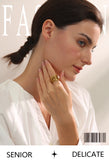 Stainless Steel 18K Gold Plated Geometric Golden Wide Trendy Ring Charm Jewellery