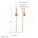 Delicate Red AAA Zircon Crystals 14K Filled Gold Long Tassel Earrings Fine Jewellery