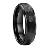 New Arrival Domed Stepped 6mm 8mm Hammered Tungsten Carbide Rings For Women Men - Fashion Gift Jewellery - The Jewellery Supermarket