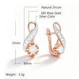 14K Gold Filled Unique Full Shiny AAA Zircon Diamonds Dangle Earrings