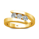 Superb 3 Stone Moissanite Diamonds Rings For Woman With Certificate Luxury 925 Silver Engagement Wedding Jewellery