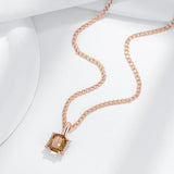 Remarkable 14K Rolled Rose Gold AAA Zircon Big Brown Crystal Necklace -  Fashion High Quality Jewellery