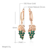 Adorable 14K Gold Filled Green AAA Zircon Crystals Long Grape Drop Earrings