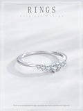 Fashion Sterling Silver AAAA Lab Created Diamond Simple Finger Stackable Ring