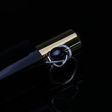 Luxury White/Black/Pink/Purple/Grey Double Pearl AAA Zircon Diamonds Silver Rings