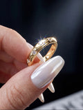 Real 0.03CT Round Moissanite Diamond Rings Fine Jewellery