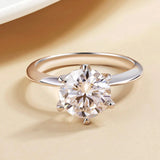 Dazzling 0.5-5CT VVS1 D Colour Moissanite Diamond Solitaire Sterling Silver Ring