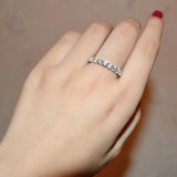 Lovers Round Full 0.3/0.5ct VVS1 D Moissanite Eternity Engagement Wedding Rings 925 Sterling Silver Fine Jewellery