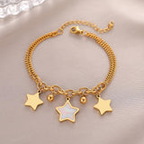 New Stainless Steel Charm Bracelets Sweet Stars Shell Pendants Bell Elegance Chain New Design Fashion Bracelet - The Jewellery Supermarket