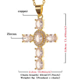 New Religious Jewellery Jesus Cross Pendant Necklace Inlaid with Quality Zircon Women's Necklace Ideal Gift - The Jewellery Supermarket