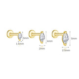 Sterling Silver Six Claws Sparkling Moissanite Diamonds Flat Back Stud Earrings