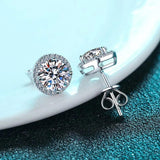 Outstanding 1 Carat Moissanite Diamonds Round Moissanite Earrings - Luxurious 925 Sterling Silver Fine Jewellery - The Jewellery Supermarket