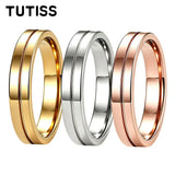 Classic 4mm Multicolour Tungsten Carbide Wedding Engagement Rings For Men Women