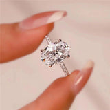 High-End Design Light Luxury Niche D Colour VVS1 2 Carat Moissanite Oval 925 Sterling Silver Ring - Fine Jewellery