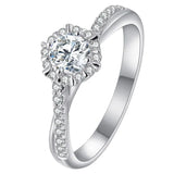 New Arrival 0.5-1ct Sparkling Full Moissanite Wedding Rings For Women - Twist Design Adjustable Fine Jewellery