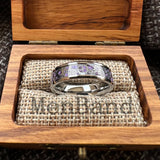 Gear Wheel Blue Carbon Fiber Inlay Unique 6/8mm Tungsten Carbide Wedding Rings