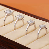 Terrific 1/2/3/4CT Princess Cut VVS1 D Colour Moissanite Diamond Silver Engagement Ring