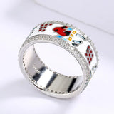 New Handmade Enamel Flamingo 925 Fashion Colourful Creative Ethnic Style Ring