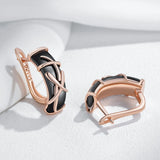14 Karat Gold Filled Black Ceramics High Quality Daily Fine Jewellery Dangle Earrings