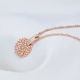 14K Filled Gold Vintage Texture Geometric Elegant Pendant Necklaces Women Fine Jewellery