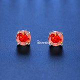 VVS1 Sterling Silver White Pink Yellow Red Orange Moissanite Diamonds Stud Earrings