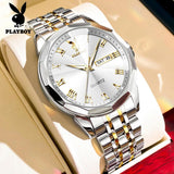 Top Brand Casual Fashion Trend Original Stainless Steel Waterproof Dual Calendar Business Quartz Men's Wrist Watches