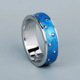 Fashion High Quality Handmade Enamel Blue Epoxy New Style 925 Rings