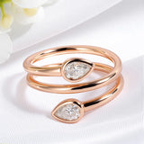 Luxury Pear Cut 4*6mm VVS1 D Colour Moissanite Diamonds Silver Wedding Rings