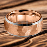 Beveled Edge Treatment Dome Hammer 4/6/8mm Tungsten Rings With Comfortable Fit