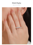 Trendy Geometric Combination Design Sparkling AAAA Lab Created Diamond Silver Ring