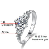 Sparkling 925 Silver 1CT D Colour Moissanite Diamond Rings for Women Engagement Wedding jewellery with GRA