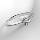 Round Brilliant Cut 0.5CT VVS1 D Colour Moissanite Diamond Silver Solitaire Ring