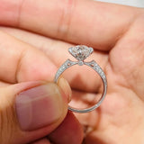Luxury 1 Carat Moissanite 100% S925 Silver D Color VVS1 GRA Certified Solitaire Rings for Women Fine Jewellery