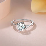 Luxury S925 Sterling Silver VVS1 0.5/1CT Moissanite Heart Design Rings For Women GRA Certified Engagement Jewellery