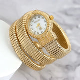 Luxury Snake Shape Quartz Watch Stainless Steel Strap Bracelet Wristwatch Watches