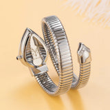 Luxury Brand Selection Snake Shape CZ Diamonds Iced Out Analog Quartz Watches