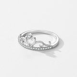 Elegant Crown Design Sterling Silver Fashion Pear Cut AAAA Lab Created Diamond Ring