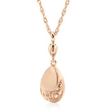 Vintage Glossy Simple Water Drop Filled Rose Gold of 14-Karat Purity Pendant Necklace -  Ethnic Style Jewellery