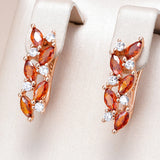 14 Karat Rolled Gold Shiny Red AAA Zircon Diamonds High Quality Drop Earrings for Women