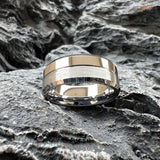 Brushed Polished Design Grooved Beveled Classic 6MM 8MM Tungsten Wedding Rings