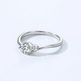 Beautiful Noble Classic Sterling Silver Sparkling AAAA Lab Created Diamond Ring