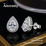 Selection of 0.5-2ct Cut 3EX D VVS1 Moissanite Diamonds Silver Stud Earrings
