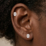Pear, Princess, Marquise, Cushion Asscher Cut Silver Moissanite Diamonds Stud Earrings