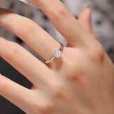 Excellent 0.3ct VVS1 D Colour Moissanite Diamond 18KGP Silver Solitaire Ring