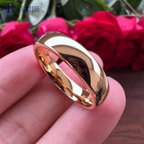 Gold-Color Domed High Polished Finish Tungsten Carbide Men Women Wedding Rings