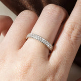 Sparkling Double-row 1.3mm VVS1 D Color Full Moissanite Eternity Luxury Ring