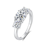 Elegant 3 Stone Real 4 Carat D Colour Moissanite Wedding Rings For Women 18KWGP 925 Sterling Silver Bridal Jewellery