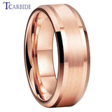Popular Ring Beveled Polished Brushed 6/8mm Men Women Tungsten Wedding Rings